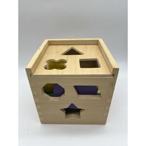 Melissa + Doug Shape Sorting Cube Classic Toy - *Some Shapes Missing*